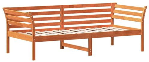 vidaXL Tagesbett, Bett für Schlafzimmer Wohnzimmer, Bettgestell mit Sperrholzlatten, Gästebett Schlafsofa, Wachsbraun 80x200cm Massivholz Kiefer