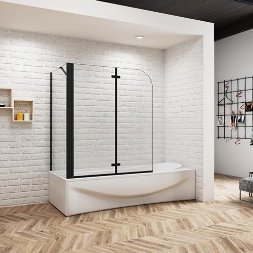 Acezanble Badewannenaufsatz Duschabtrennung Duschwand Dusche für Badewanne,2-tlg,Faltwand,100x75cm