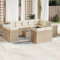 ULUYYUC 13-TLG. Garten-Sofagarnitur, Schlafsofa Polsterbank Gästebett Eckbank Küche Geeignet für Balkon Garten Hinterhof Außenbereich mit Kissen Beige Poly Rattan