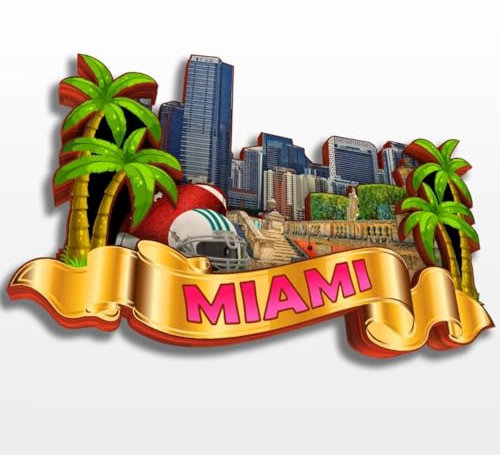 Miami Florida USA Amerika Kühlschrankmagnet 3D Holz Stadt Reise Souvenirs Handgemachte Handwerk Kühlschrank Magnete Aufkleber Home Decor Sammlung Geschenk