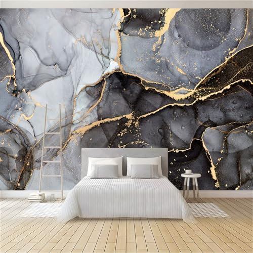 Fototapete Vlies Tapete Grauer Marmor 400 x 280 cm 3D Effekt Wandbild Vlies Wandtapete Moderne Wohnzimmer Mural Schlafzimmer Kinderzimmer TV Hintergrund Wand Dekora