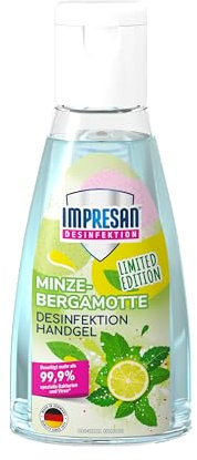 IMPRESAN Desinfektion Handgel Minze-Bergamotte Limited Edition | Desinfektionsmittel für die Hände in praktischer Reisegröße | 55 ml