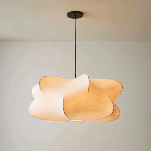 MODEBHD Japanische einfache Pendelleuchten, Seidenraupen-Kokon-Pendelleuchte, Café-Haus, Kunst-Dekor, Hängeleuchte, Seiden-Decken-Hängelampe, weißer Kronleuchter für über dem Tisch, Wohnzimmer, Ausste
