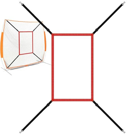 Baseball-Strike-Zone-Ziel, Strike-Zone-Zielnetz - Einstellbares Wurf-Pitching-Schlagen-Schlagen-Fangen-Übungsziel - Baseball-Übungsnetz zum Schlagen, Schlagen, Fangen, Pitching-Übungen und Standortgen