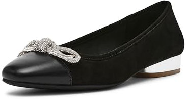 Anne Klein Women's Cassidy Ballet Flat, Black/Black, 5 UK