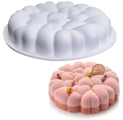 SEABABOO Kuchenform Silikon Brownie-Backform Ø20 cm Tortenform Runde Silikon-Backform Kuchen-Form Runde Kuchenform für Kuchen Brownie Brot Quiche