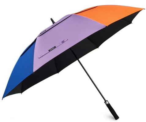 G4Free 68 Inch Golfschirm mit UV-Schutz, automatisch zu öffnen, belüftet, Doppeldach, übergroß, extra groß, winddicht, Sonnenschutz, Regenschirme