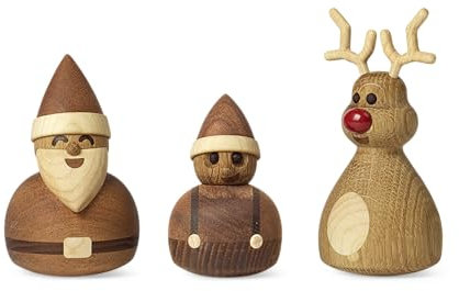Spring Copenhagen Santa - Weihnachtsmann Holzfigur | Holzfigur | 6 x 10 cm | Weihnachtsdekoration | Holz (FSC-Mahagoni, Ahorn, Thermoesche, Eichen) | Designer Kollektion | Design von Thor Høy