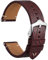 WOCCI 22mm Leder Uhrenarmband, Frankreich Ziegenleder (Rot)