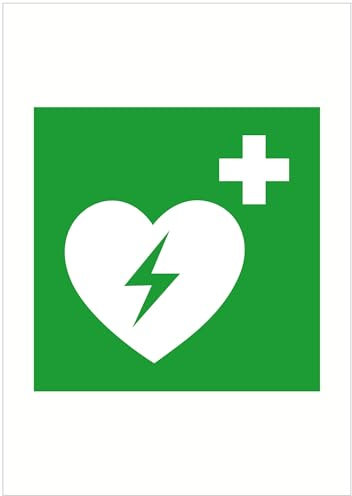 Indigos UG Aufkleber Defibrillator - 420x594 - Hotel, Firma, Schutz, KITA, Arzt, Praxis, Wohnung - Sicherheit - Warnung