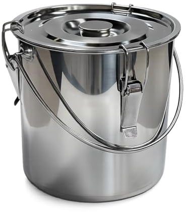 The Bincho Grill Charcoal Saver – Löscheimer (Keshizumi) für heiße Holzkohle und Aschesammlung, robuster Edelstahl mit verschließbarem Deckel, 1,9 l Fassungsvermögen