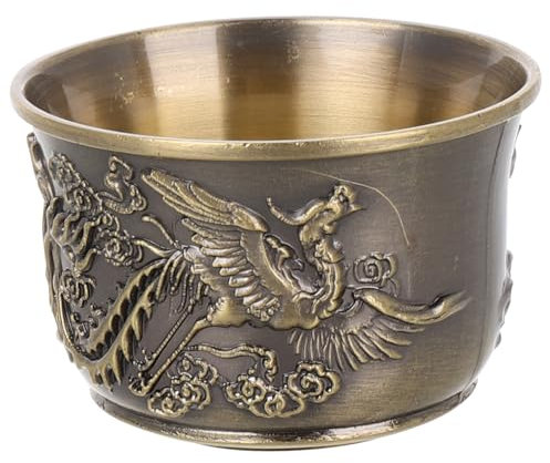 Amosfun Juego De Té De Dragón y Fénix De Bronce. Taza De Té Decorativa Tazas De Té Antiguas Taza De Te Chino Taza De Té Antigua Tazas Vintage Taza De Agua Pequeñas Tazas De Té Brown