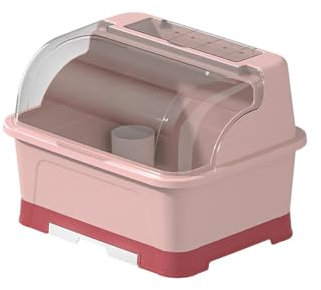Baoblaze Escurridor de Platos, Caja de Almacenamiento de vajilla, escurridor de Cubiertos con Tapa, portavasos para Utensilios para encimera de Restaurante, M