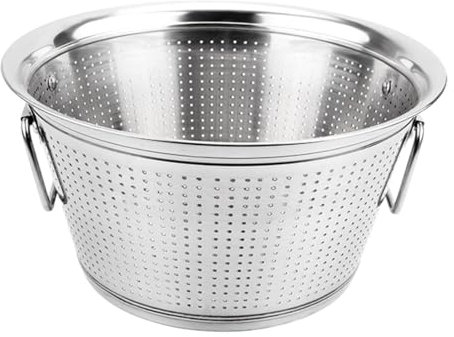 Milageto Colador de Acero Inoxidable, Cubo con Filtro, Resistente, Multiusos, para escurrir, Organizador de vajilla para pastas, Uso, Grande