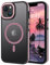 GaoBao Magnetic Slim iPhone 14 Plus Case, Translucent Matte Back, Anti-Slip Shockproof Cover for iPhone 14 Plus, 6.7 inch, Black/Pink