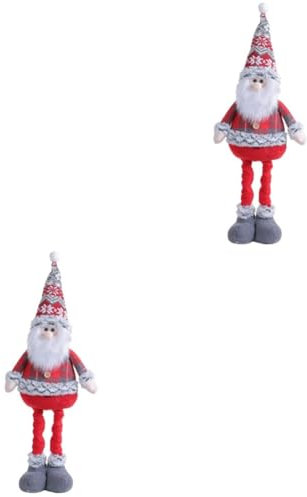 PRETYZOOM 2st Weihnachtselchpuppe Christbaumschmuck Weihnachtszwerge Dekorationen Plüsch Weihnachtsbeinpuppen Weihnachtsdekoration Gnom Weihnachtsschmuck Christbaumkugel Stoff