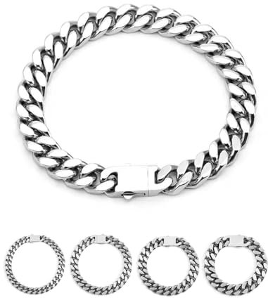 Inscca Edelstahl Armband Herren Cuban Armbänder für Herren 13 mm 21 cm Kubanischer Panzerkette für MännerGeschenk Vatertag Valentinstag Jahrestag mit Geschenkebox