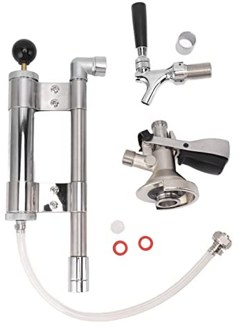 Pompe à bière manuelle de 20 cm, en acier inoxydable de type A – Excellente étanchéité, facile à utiliser et à nettoyer – Accessoire de fête réutilisable pour l'intérieur, l'extérieur, les pique-niq