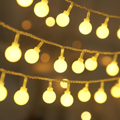 ENLACE Lichterkette Kugeln Batterie, 1,5M 10 LED Kugel Lichterkette Warmweiß, Globe Lichterketten für Außen, Innen, Hochzeit, Party, Weihnachten, Garten, Balkon Deko