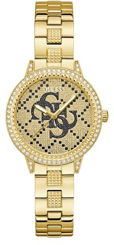 Guess GW0944L2 Women's Watch G LACE Gold 34 mm with Stainless Steel Strap & 3 Bar Water Protection