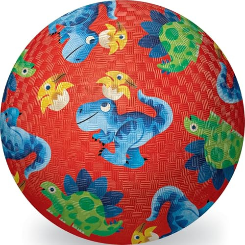 Crocodile Creek Rubber Playground Ball, Ships Inflated, PVC-Free, Durable Design for Outdoor Games and Active Ball Sports, for Kids Ages 3 Years and Up, 5'/7 Size,