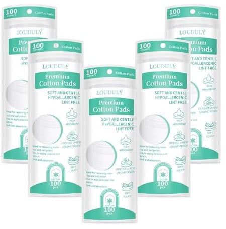 LOPHE Wattepads Rund, 500 Stück Wattepads zum Abschminken, Extra Weiche und Fusselfreie Baumwollpads, Doppelseitig Erhältlich, für Make Up, Salon, Lotion