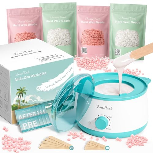 Waxing-Set, Wachs Haarentfernung für Frauen Männer: Professionelles Wax set, Ganzkörper Haarentfernung mit Warmwachs für Zuhause, Brazilian Wax Kit, Schnell & Effektiv