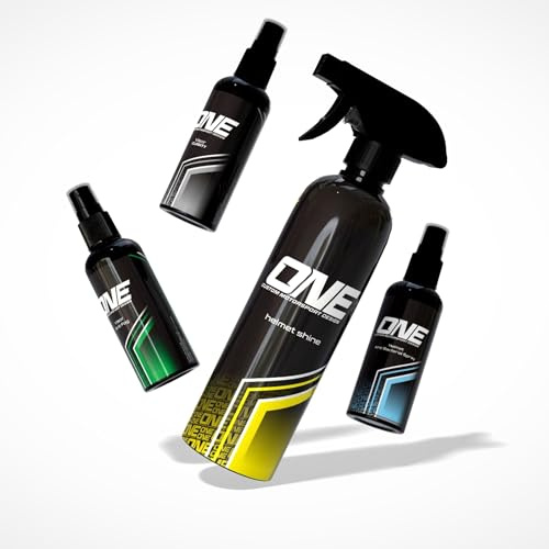ONE Helmet Care Kit – Helmet Shine, Anti-Fog & Visor Cleaner, Interior Hygiene Spray for Motorcycle & Karting Helmets