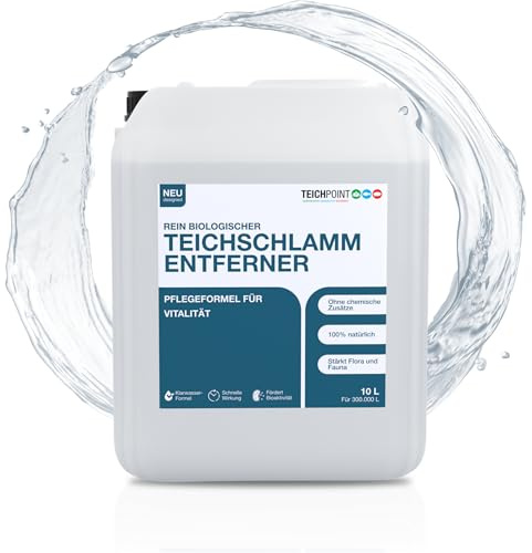 Teichpoint Teichschlamm Entferner Liquid 10 Liter | Rein biologischer Schlammabbau im Garten- und Koiteich | Reichweite 300.000 Liter