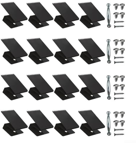16 Stück schwarze Clips für Hurricane für 1,27 cm dickes Sperrholz, robuste Stahl-Fensterpaneelklemmen mit Griffen und Schrauben für Sturmsicherheit (schwarz)