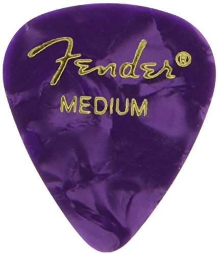 Fender 351 Shape Premium Plektren (12 Stück) für E-Gitarre, Akustikgitarre, Mandoline und Bass Medium Purple Moto