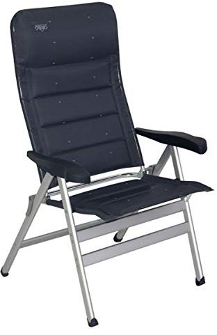 Klappstuhl Luxus XXL Crespo GEPOLSTERTER 121 cm - RÜCKENLEHNE 7 Fach verstellbar - ALU-Stuhl - MIT FROTEE SCHUTZBEZUG