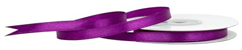 Satinband 6mm x 25m Rolle - FARBAUSWAHL in 3/6/12/18/25/38/50/75/100mm - farbecht & waschbar - Schleifenband für Hochzeit - Geschenkband zum Verpacken Dekorieren Basteln - Lila 465
