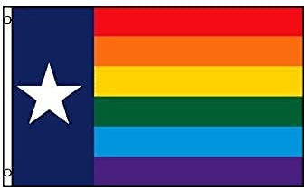 AZ FLAG - Drapeau Texas Arc-en-ciel - 150x90 cm - Drapeau Lgbt - Gay Texan 100% Polyester Avec Oeillets Métalliques Intégrés - Pavillon 110 g