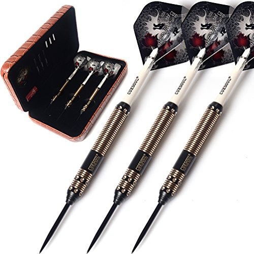 CUESOUL 25 Gramm Stahlspitze Darts mit Deluxe PU Darts Fall - Dragon Series 008