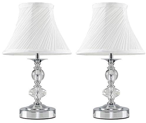 MiniSun | Modern Black Metal Basket Cage Bed Side Table Lamps with Black Fabric Shades | Table Lamps, Home Décor & Improvement Essential | Set of 2