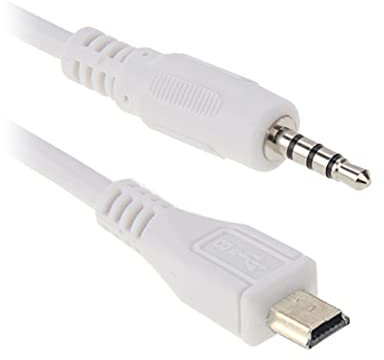 F58 - Cable adaptador de audio mini USB a jack de 3,5 mm, mini USB de 5 pines a conector jack de 3,5 mm de 4 pines, 30 cm de longitud