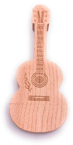 H-Customs Holz Gitarre aus echtem Holz USB Stick 8GB USB 2.0