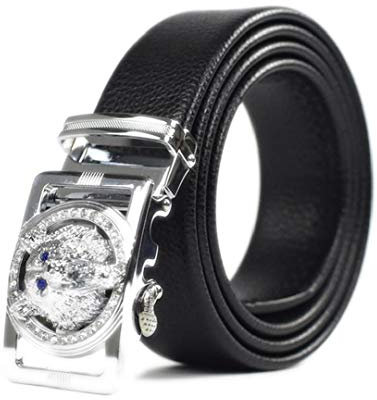 Angoter Wolf-Kopf-Gürtelschnalle Männer Schnallen Echte Leder-Cowboy Gürtel Breiten Jeans Homme Male Strap Breite Gürtel Für Männer