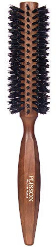 Plisson Haarbürste, rund, 12 Reihen, 100% Wildschwein, PB9500.12, dunkles Holz