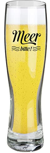Rastal Gilde - 46764 - Weizenbierglas, Meer Bitte!, spülmaschinengeeignet, ca. 500ml, Höhe: 25cm, Durchmesser: 6,5cm