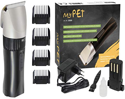Eider Schermaschine MyPet für Hunde, Katzen & Kleintiere - mit Keramik-Scherkopf und 2 Akkus - handlich und leicht