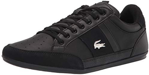 Lacoste Zapatillas Chaymon para hombre, (Cuero negro/negro/dorado), 45 EU