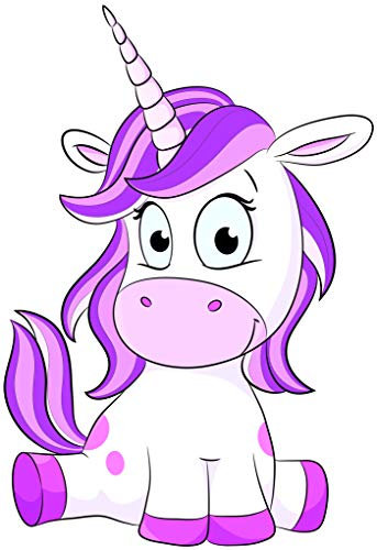 BLACK LABEL GRAFX® Wandtattoo Aufkleber WallArtML184 Wandbild Einhorn Regenbogen unicorn verschiedene Größen Deko Wohnung Wohnzimmer Schlafzimmer Bad Kinderzimmer (34 x 50 cm)