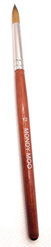 Kolinsky Sable Acrylic Nail Brush by Mondy Moo - Rosewood Pen Gel Nail Art Manicure Painting Tool (12#)