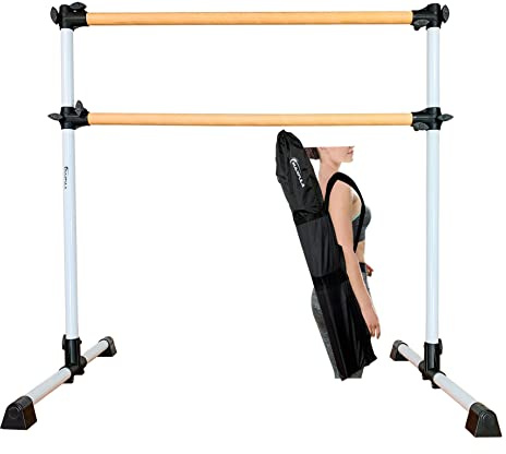 MARFULA 4Ft Portable Wood Ballet Barre Ballet Bar Dance Bar with Carry Bag