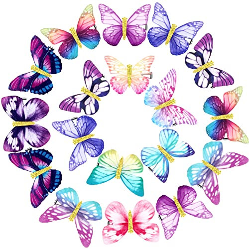 Boao 18 Stück Glitzer Schmetterling Haarspangen für Damen Haarschmuck Lebendige Stile