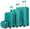 Kono Set de 4 Valises Rigide Léger Ensemble de Bagages en ABS avec 4 roulettes et Serrure TSA 55cm Bagage Cabine / 65cm / 76cm / Vanity Case (Turquoise)