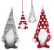Homewit Weihnachtswichtel Figuren, 4 Stück Weihnachten Deko Wichtel Grau und Rot - 30cm & 14cm Schwedische Wichtel Weihnachtswichtel für Familie Ostern Weihnachten für Christbaumanhänger