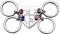 MeMeDIY 4 Stück Mutter Schwester personalisierte Herz Puzzle Keychain Customized für Freundin Liebhaber Edelstahl Schmuck Set Silber Birthstone